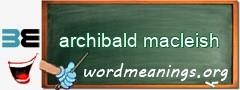 WordMeaning blackboard for archibald macleish